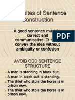 Requisites of Sentence Construction