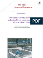 KNC 4233 Lecture Week 5 Water Parameters BOD COD NH3-N