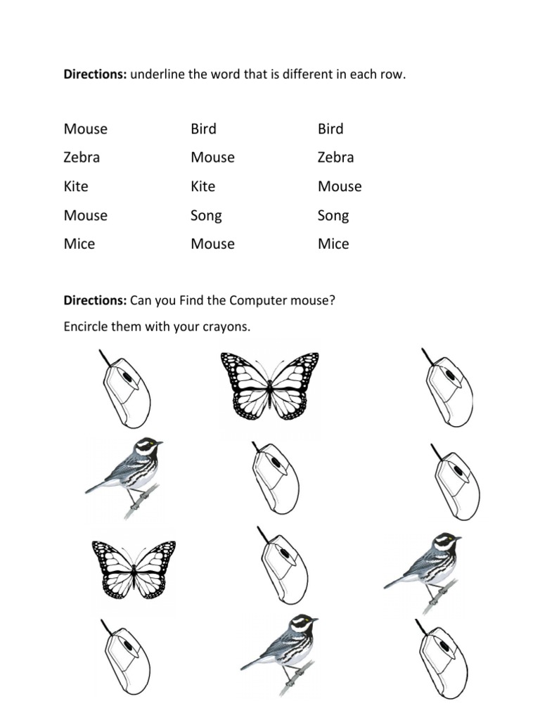 Identify and Color the Mouse Activities | PDF | Art