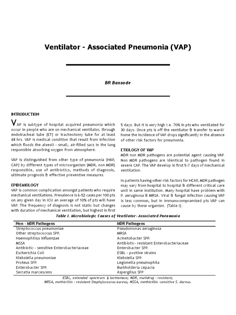 Understanding Ventilator-Associated Pneumonia | PDF | Pneumonia | Medicine