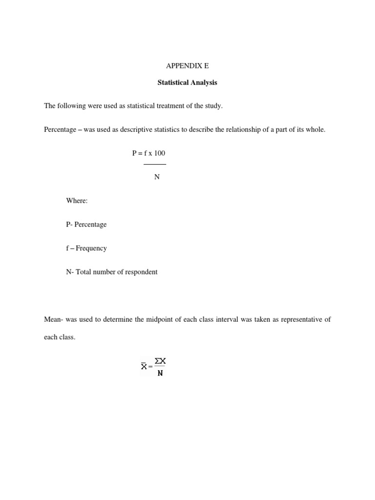 Statistical Analysis in Appendix E | PDF