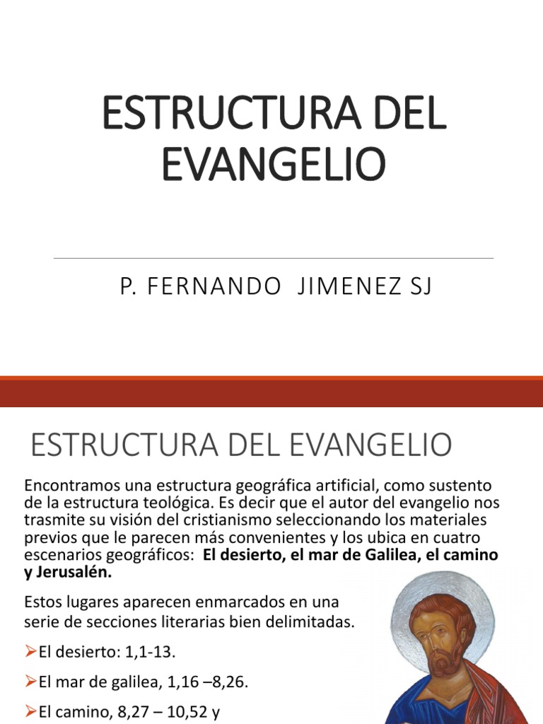 Estructura del Evangelio de Marcos | PDF | Evangelio de juan | Juan el ...