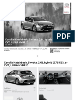 Corolla Hatchback, 5 Vrata, 2.0L Hybrid (178 KS), E-CVT, LUNA HYBRID