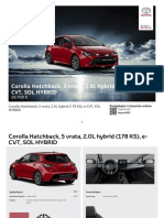 Corolla Hatchback, 5 Vrata, 2.0L Hybrid (178 KS), E-CVT, SOL HYBRID