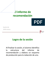 6A - N04I - El Informe de Recomendación (PPT) - 2019-Marzo