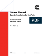 Owner Owner Manual Manual: Operator/Installation/Service/Parts Transfer Switch 800-3000 Amps