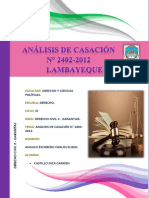 Analisis de Casacion #2402-2012
