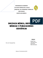 Docencia Medica, Historias y Publicaciones Cientificas Informe