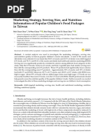 Nutrients: Marketing Strategy, Serving Size, and Nutrition Information of Popular Children's Food Packages in Taiwan