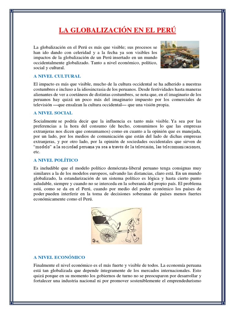 Impacto de la Globalización en Perú | PDF | Globalización | Perú