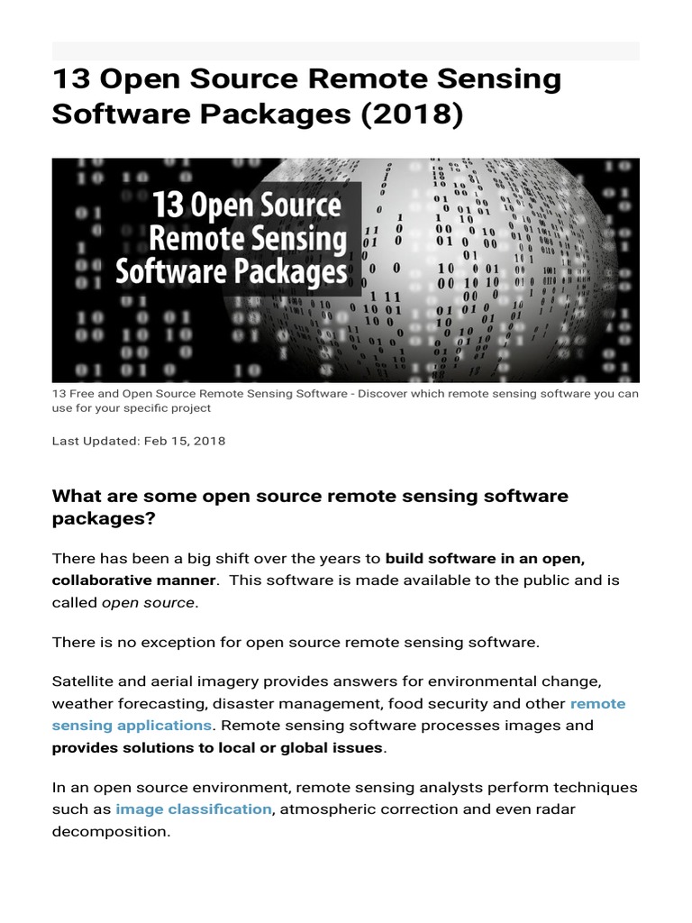 TMP - 10823-13 Open Source Remote Sensing Software Packages (2018 ...