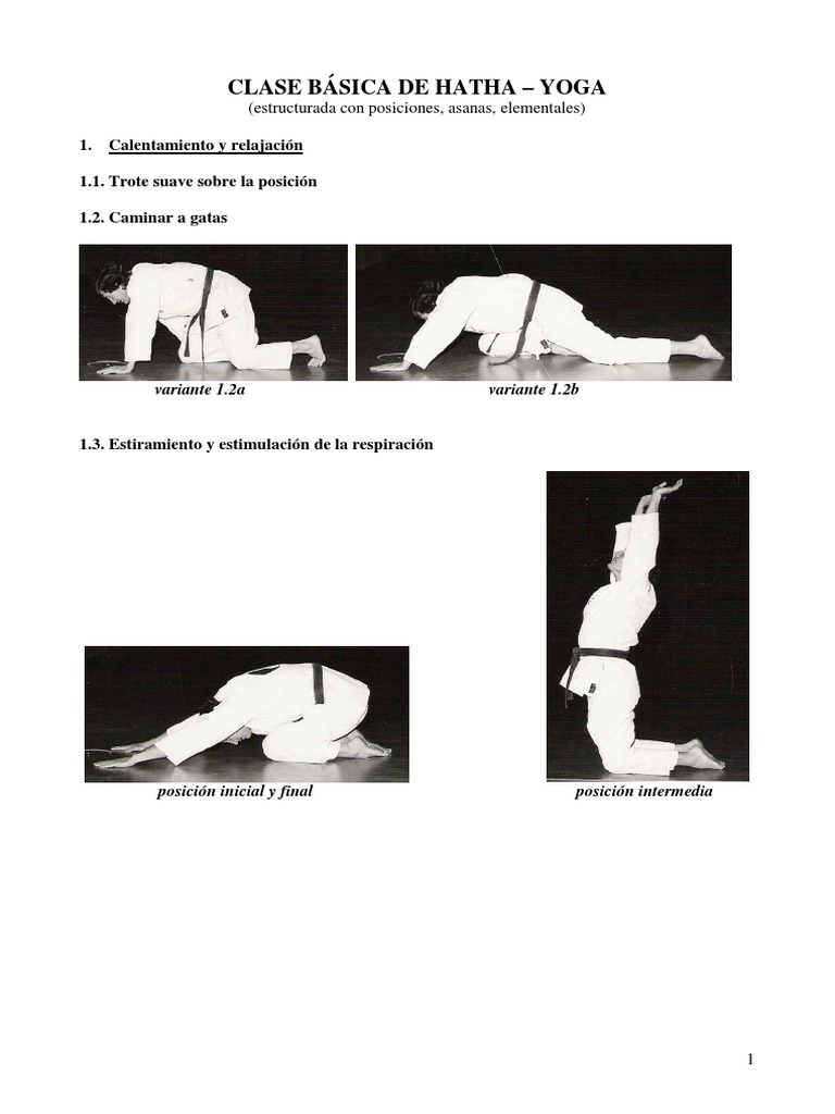 Clase Básica de Hatha Yoga PDF | PDF | Ejercicio físico | Oración hindú ...