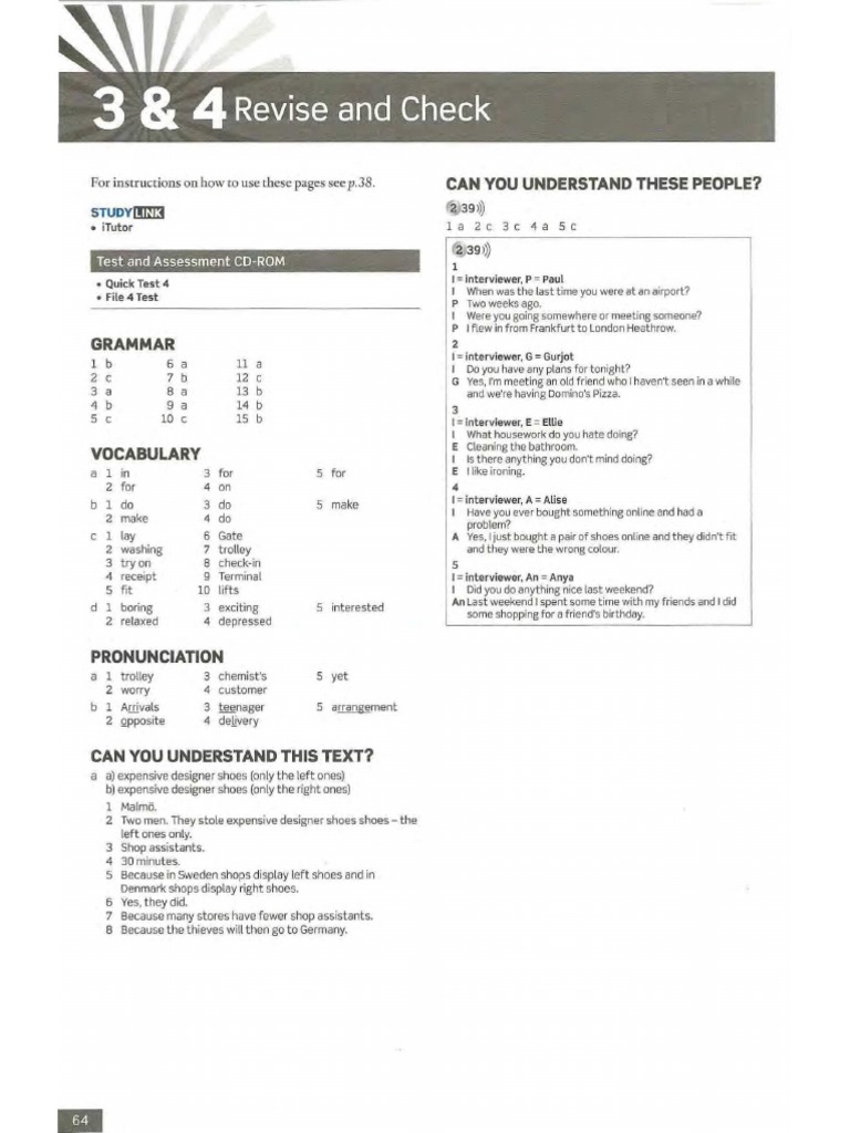 english file pre-intermediate revise and check