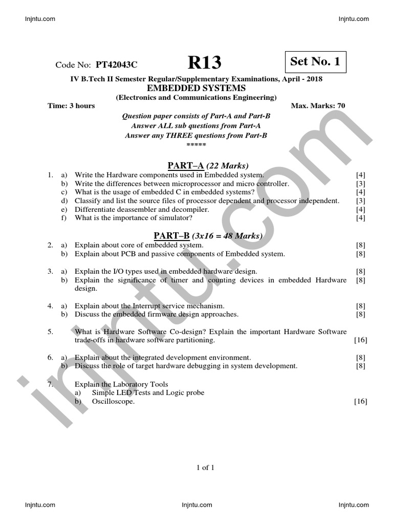 Ece Embedded Systems Ece Pdf Embedded System Microcontroller