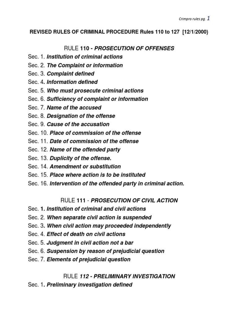 Revised Criminal Procedure Rules 110-127 | PDF | Search And Seizure | Bail