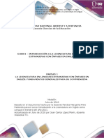 518001-Módulo Unidad 1. LiLEI - La Licenciatura en Lenguas Extranjeras Con Énfasis en Inglés PDF