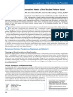 Selected Macro/Micronutrient Needs of The Routine Preterm Infant