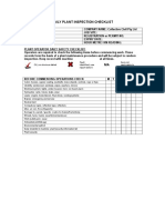 Daily Plant Inspection Checklist