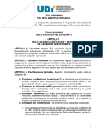 Reglamento Estudiantil UDI 2010 - de La Calidad y Perdica de Estudiante