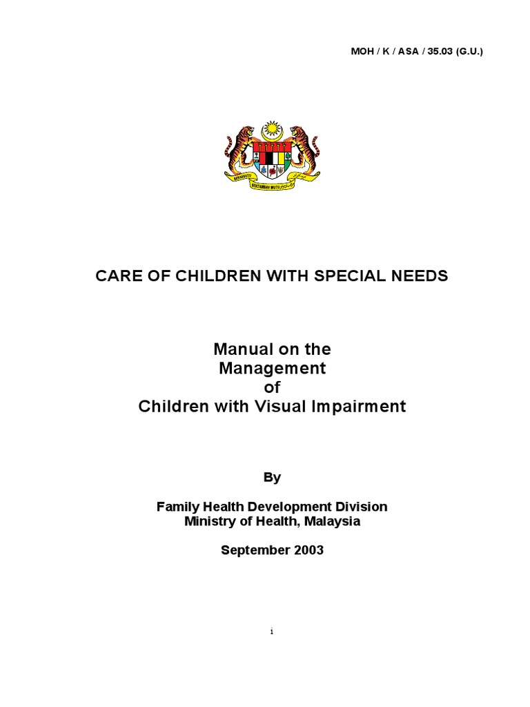Manual On The Management of Children With Visual Impairment PDF | PDF ...