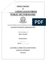 Education Loans From Public Sector Banks: Project Report