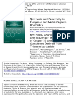 Synthesis and Reactivity in Inorganic and Metal-Organic Chemistry