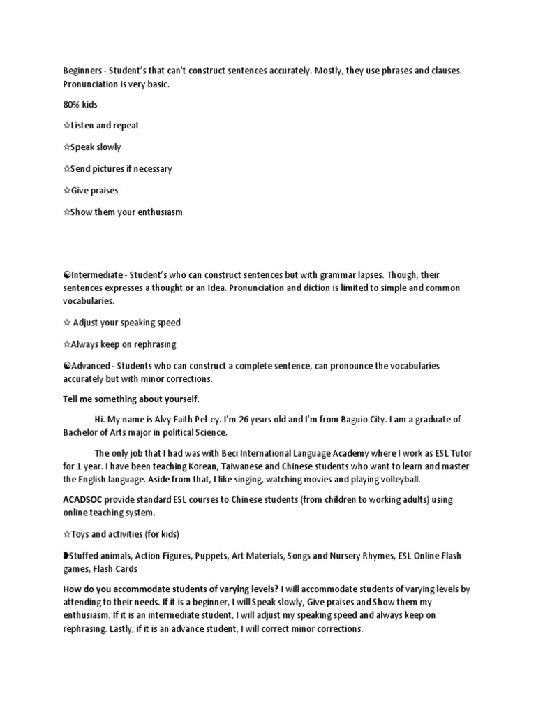 ACADSOC Interview | PDF | English Language | Sentence (Linguistics)