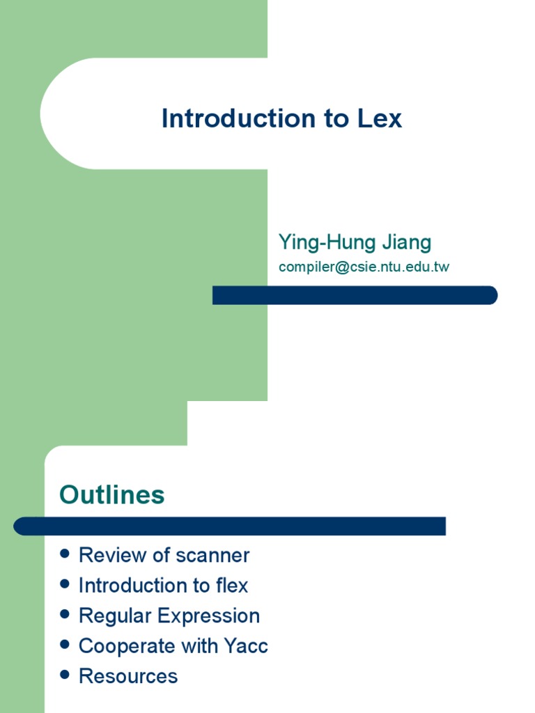 Introduction To Lex | PDF | Implementation | Notation