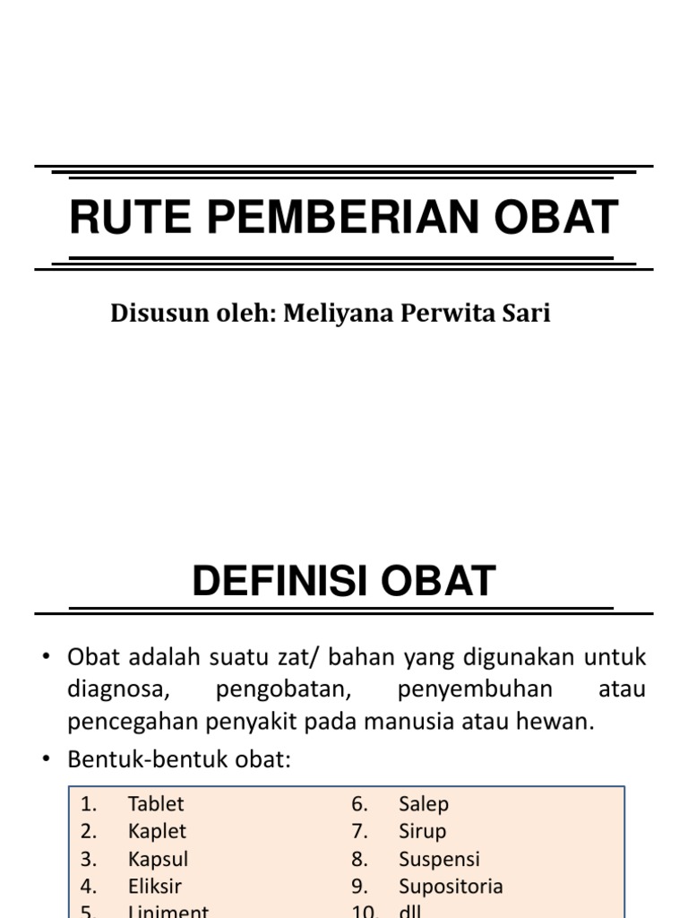 Rute Pemberian Obat | PDF