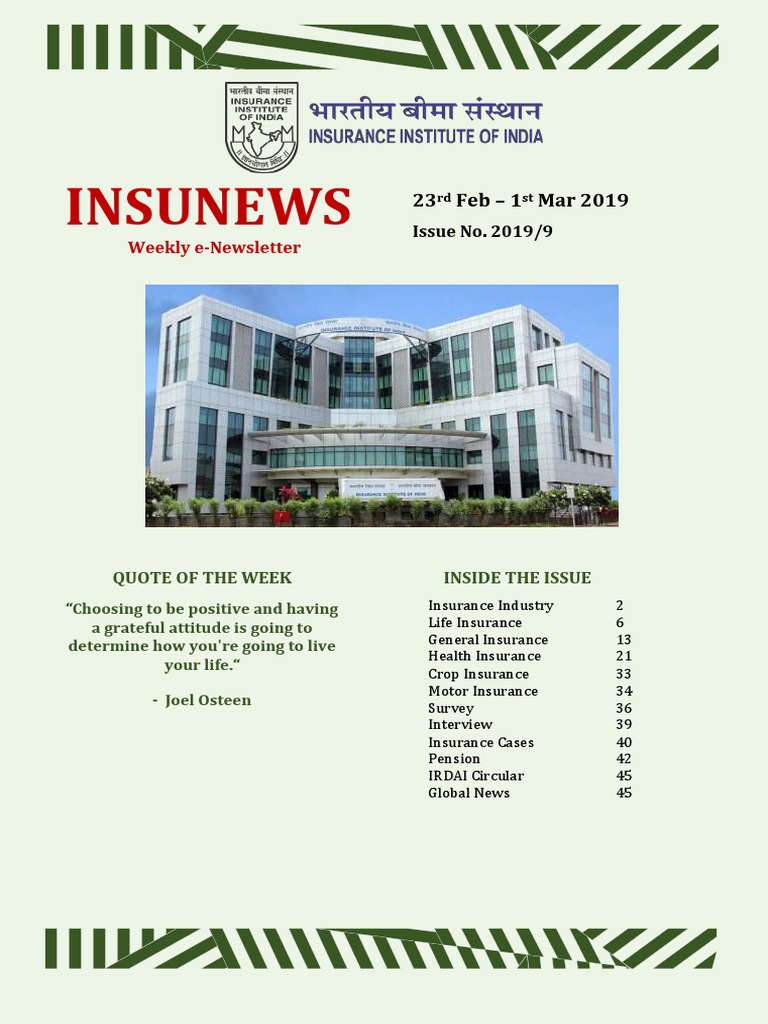 Insunews: Weekly E-Newsletter | PDF | Life Insurance | Insurance