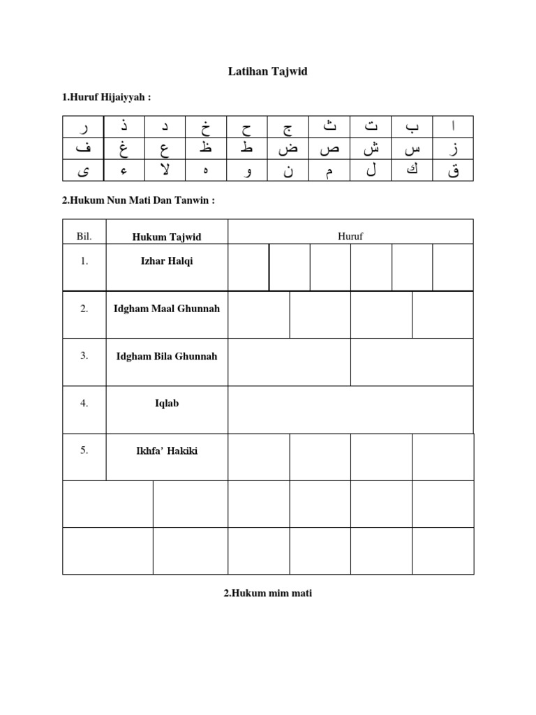 Latihan Tajwid Tahun 6 Pdf
