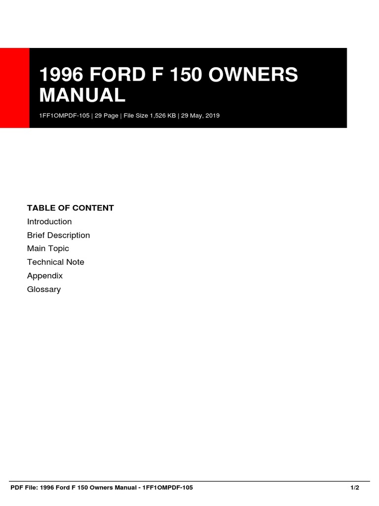IDaaa264901-1996 Ford F 150 Owners Manual | PDF