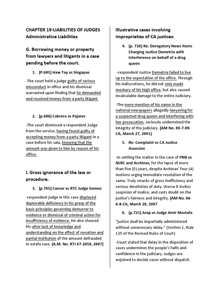 Chapter 19 Last Case List PDF Judge Judgment (Law)