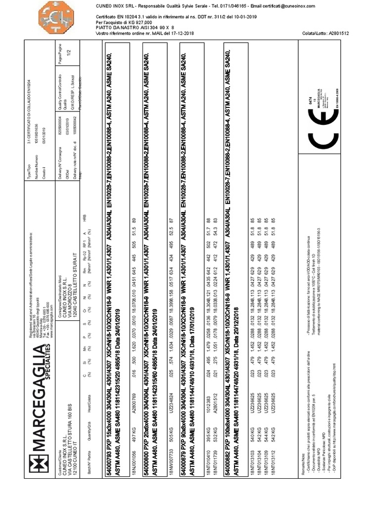 En10204 3 1 certificate for aisi 304 stainless steel plates pdf