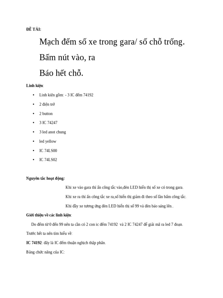 (123doc) Mach Dem So Xe Trong Gara So Cho Trong | PDF