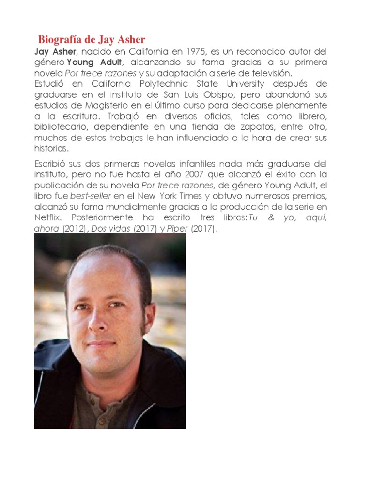 Biografía de Jay Asher PDF