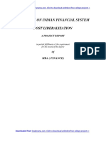 MBA Finance Project - Analysis of Indian Financial System Post Liberalization - PDF Report Do