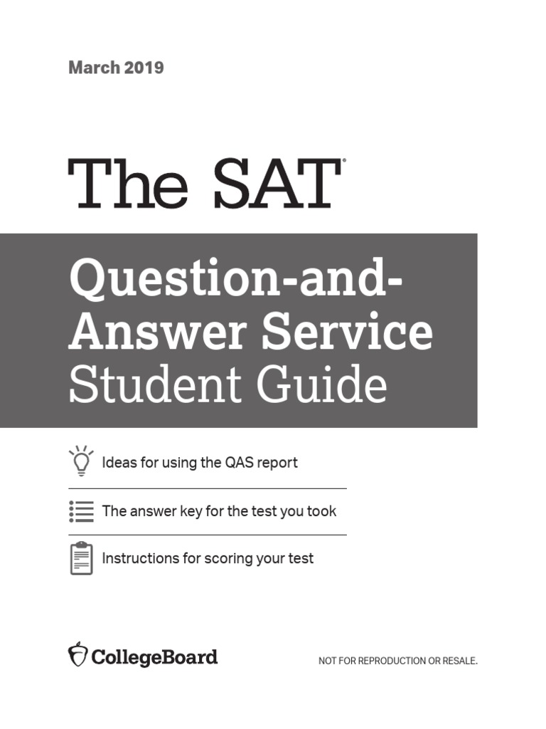 SAT 2019 March Answers and Scoring Sat Question