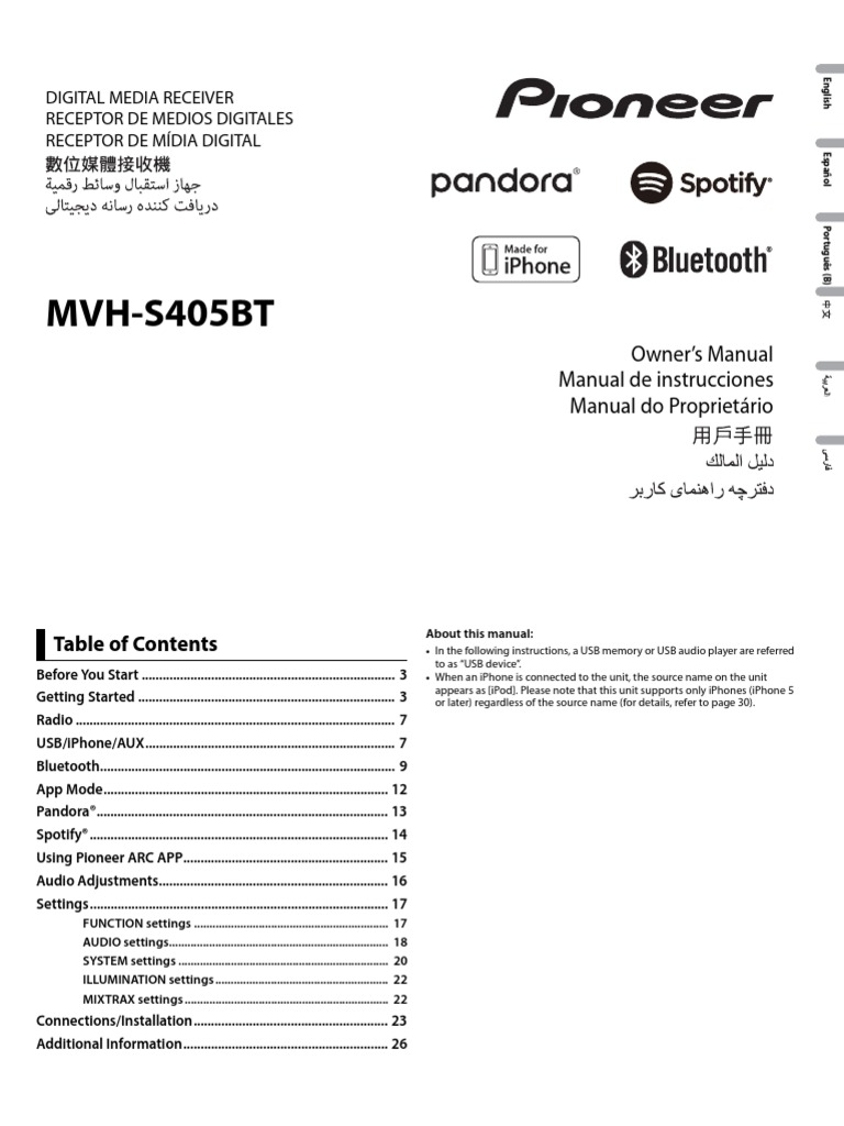 Pioneer Radio Manual and Dimensions PDF PDF Bluetooth Ios