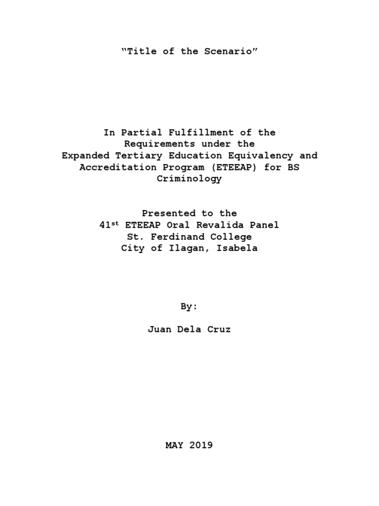 Format of Case Folder For Revalida PDF