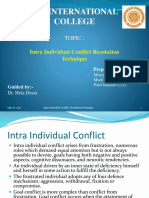 SDJ International College: Intra Individual Conflict Resolution Technique