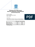 Elementary School Milk Program Milk Order & Milk Sales Tracking Workbook 2011-2012 School Year