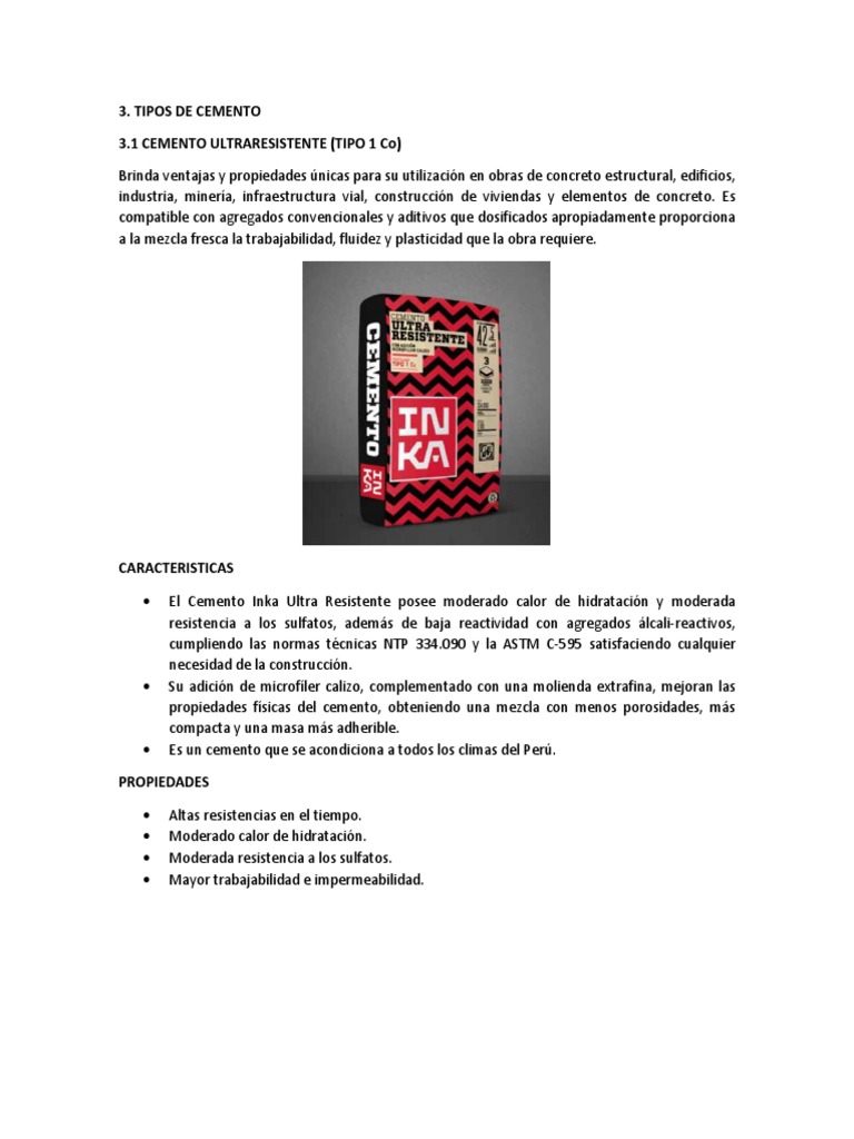 Cemento Inka | PDF | Cemento | Hormigón
