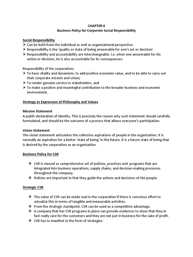 Strategic CSR for Competitive Advantage | PDF | Corporate Social ...