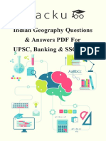 Indian Geography Questions & Answers PDF For UPSC, Banking & SSC Exams