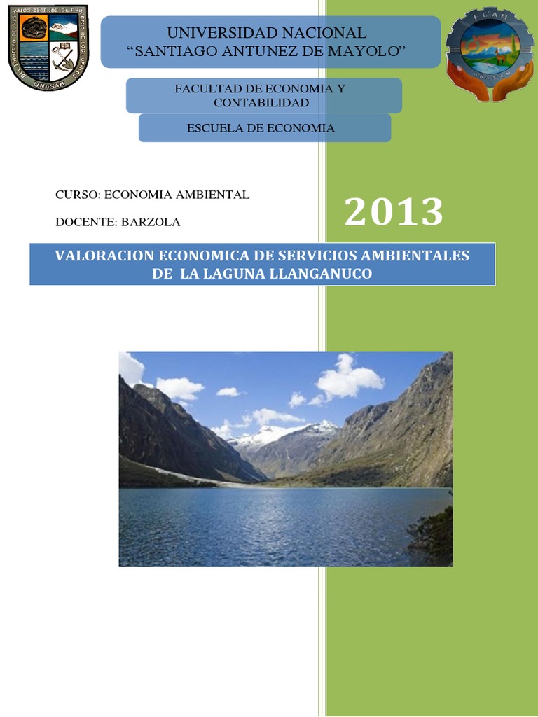 Valoración de la Laguna Llanganuco | PDF | Naturaleza | Energía y recursos