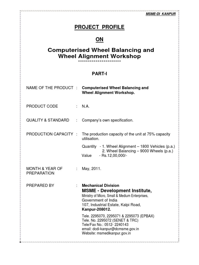 Computerised Wheel Balancing & Wheel Alignment Workshop | PDF | Tire ...