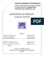 LLM Project - Dishonour of Cheque - A Legal Studty PDF