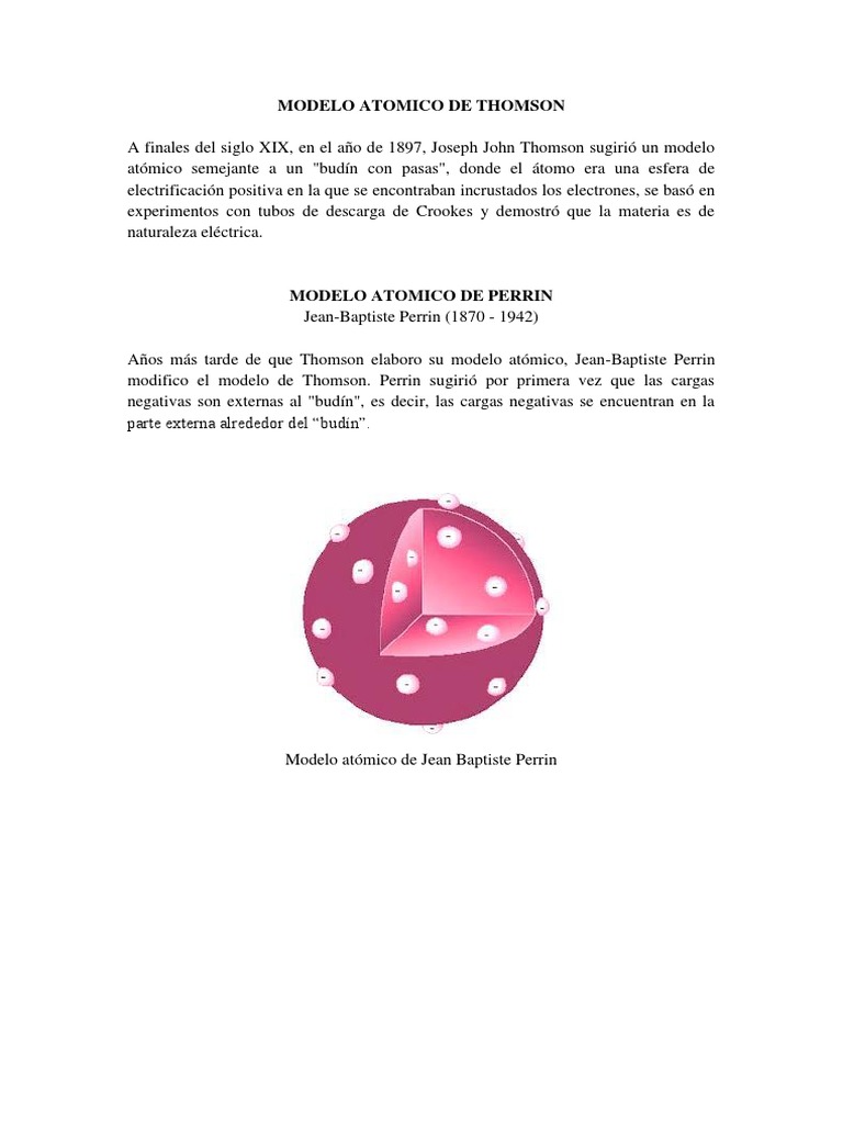 Modelo Atómico de Jean-Baptiste Perrin | PDF