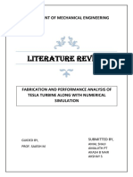 Literature Review: Department of Mechanical Engineering